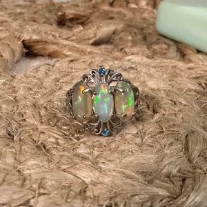 Sterling silver Ethiopian opal ring size 6